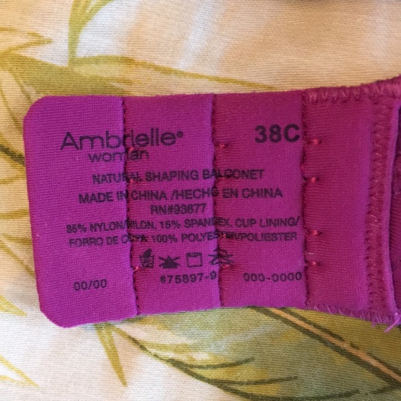 Ambrielle Purple Natural Shaping Balconette Bra, 38C - Picture 7 of 7